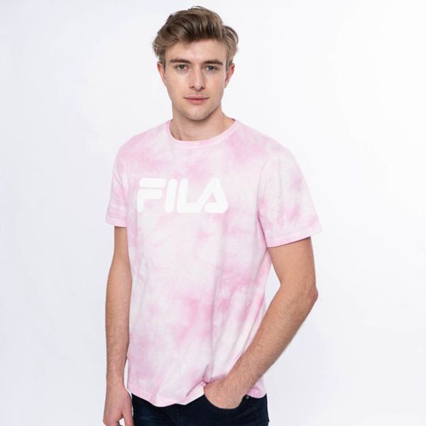 Camisetas Manga Corta Fila Hombre Rosas - Mono Deckle Tie Dye - España 981623YDH